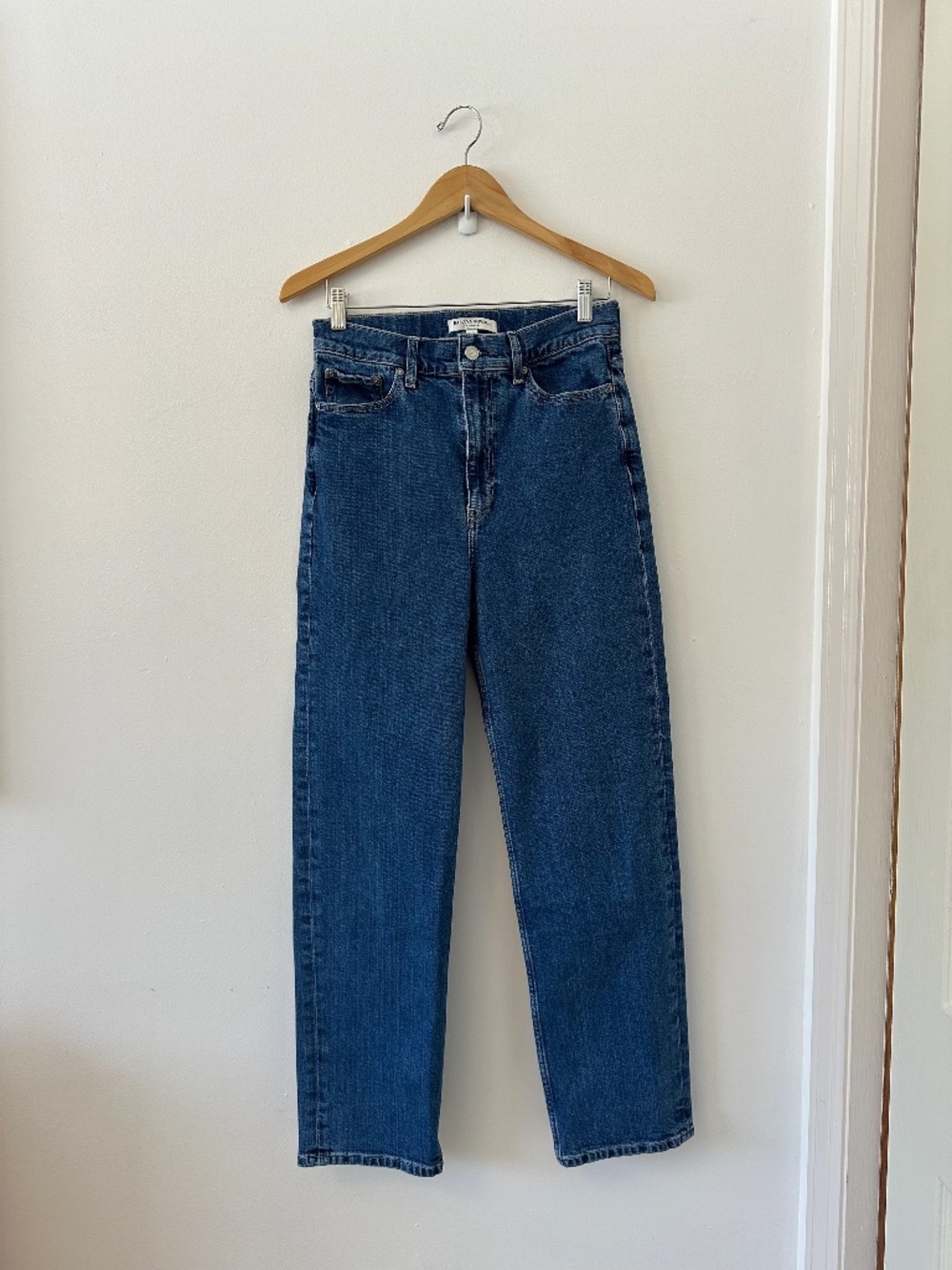 Banana Republic Straight Fit Mid Rise Denim Blue Jeans | Size 28